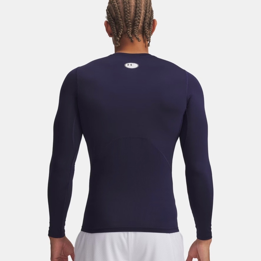 Under Armour HeatGear Compression Long Sleeve Shirt Men's 2XL Navy 1361524 NWT - Picture 2 of 10